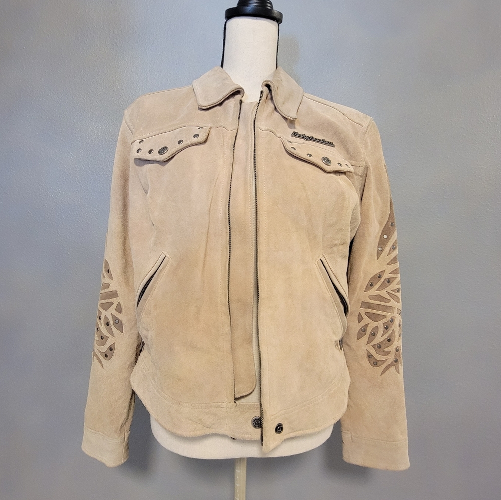 Vintage harley davidson suede jacket